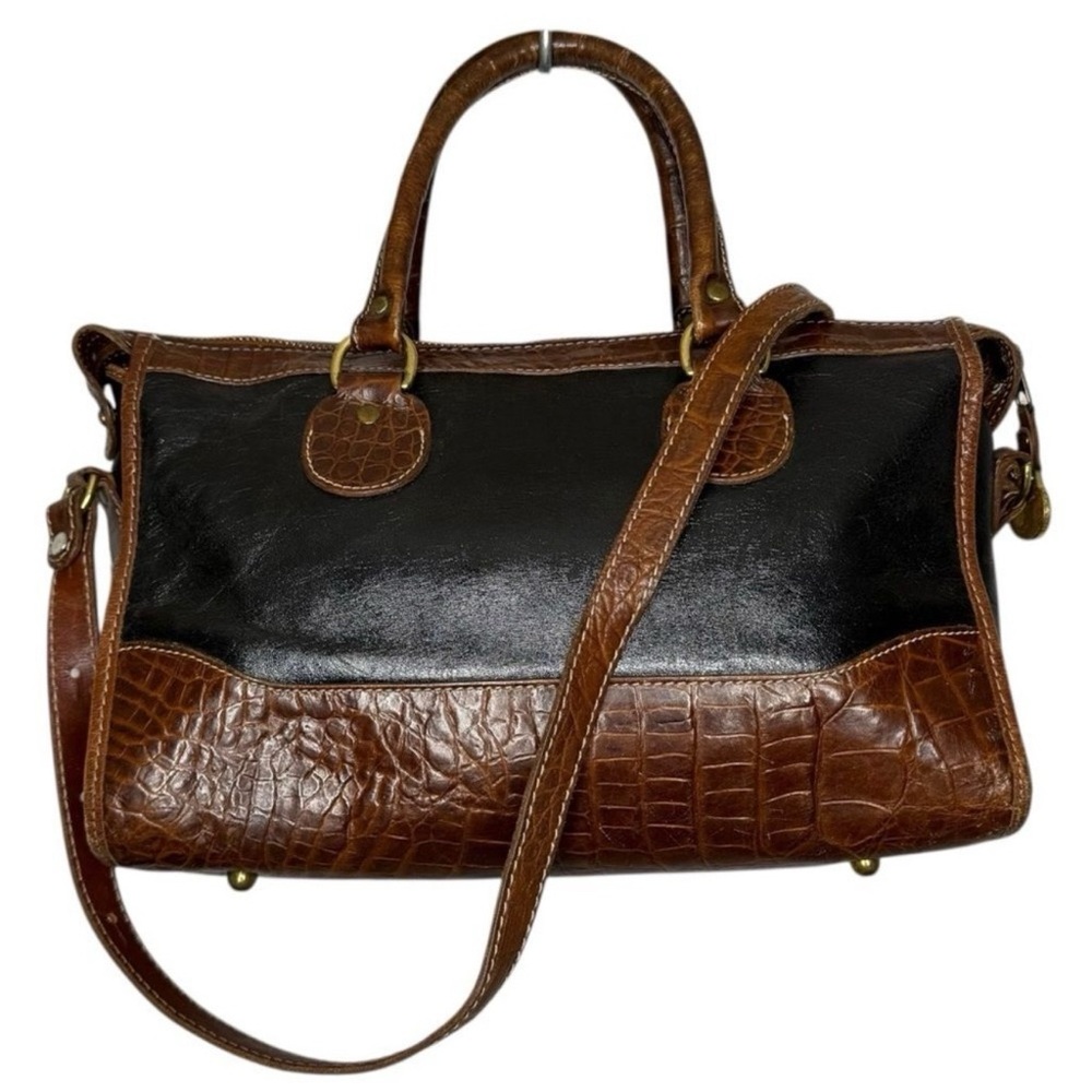 Brahmin Elegant Brown and Black Leather Handbag - Picture 11 of 11